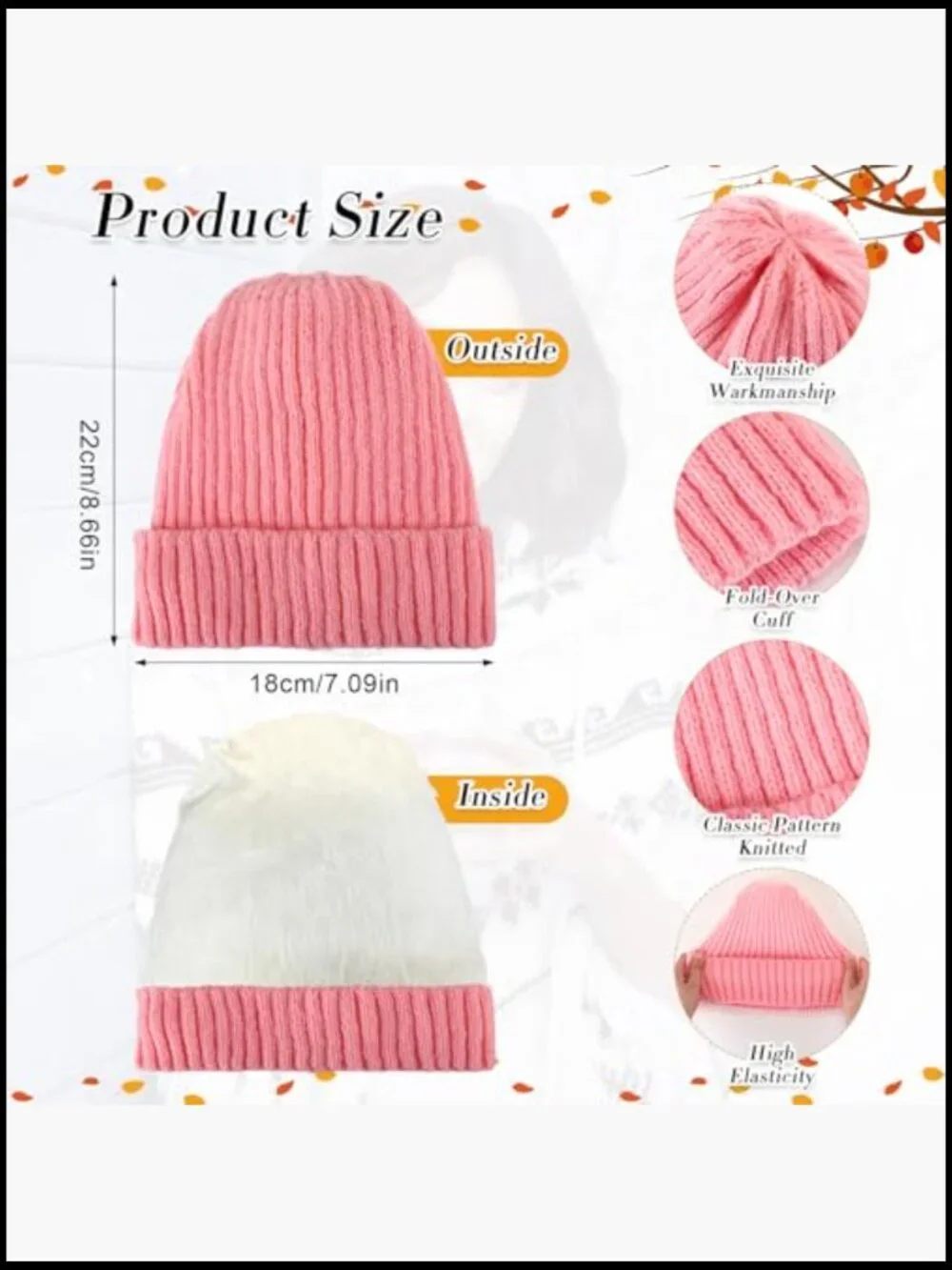 Fleece Lined Beanie Hat & Touchscreen Gloves Set - 12 Pcs